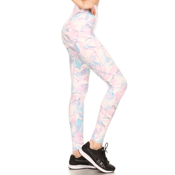 Tummy Control Geo Print Leggings Buttery Soft  - Picture 4 of 6